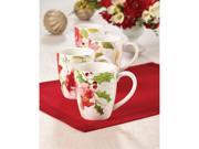Paula Deen 4 pc. Holiday Floral Mug Set