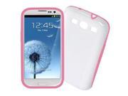 White Pink Hard Plastic Protector Cover Case for Samsung Galaxy S III