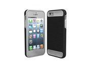 Black Decoro Premium Linear Tandem White TPU Protective Cover Case for iPhone 5
