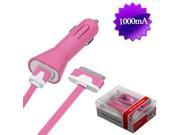 Pink 30 PIN USB Car Charger Retail Packaged w USB Port Smart IC Chip Cell Phone