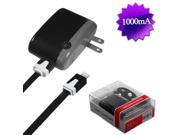 Black 8 Pin USB Travel Wall Charger Retail Packaged w USB Noodle Cable for Phone