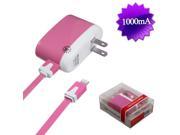 Pink 8 Pin USB Travel Wall Charger Retail Packaged w USB Noodle Cable for Phone