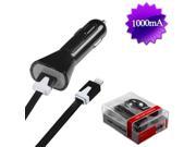 Black 8 PIN USB Car Charger Retail Packaged w USB Port Smart IC Chip Cell Phone