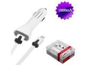 White 8 PIN USB Car Charger Retail Packaged w USB Port Smart IC Chip Cell Phone