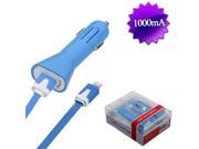 Blue 8 PIN USB Car Charger Retail Packaged w USB Port Smart IC Chip Cell Phone
