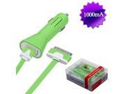Green 30 PIN USB Car Charger Retail Packaged w USB Port Smart IC Chip Cell Phone