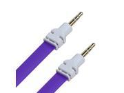 Purple 3 ft Noodle Audio Cable 3.5 Plug for Compatible Mobile Phones Devices