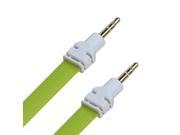 Green 3 ft Noodle Audio Cable 3.5 Plug for Compatible Mobile Phones Devices