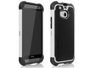 Black White Ballistic Impact Rugged Protector Shock Silicone Case for HTC One 2