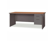 Lorell Single Pedestal Desk 66 by 30 Inch Cherry Charcoal
