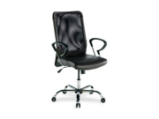 Lorell 86000 Series Executive Mesh Swivel Chair Leather Black Seat Mesh Back