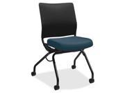 HON PN1ARBCU90T Perpetual Nesting Flex back Armless Chair Fabric Cerulean Seat Fabric Cerulean Back Steel Black Frame 26 x 26 x 36 Overall Dimension