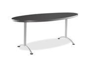 Oval Sit to Stand Table 30 x36 x72 3 Height Set Graphite