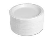 9 Plastic Round Plates Reusable Disposable 125 PK White