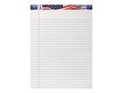 TOPS American Pride Writing Tablet 50 Sheet 16 lb 8.50 x 11.75 3 Pack White Paper