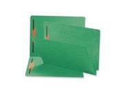 Fastener Folders 2 Ply End Tab 2 Fastener Letter 50 BX Green