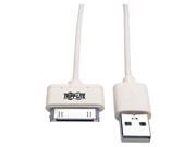 Tripp Lite M110-003-WH White USB Sync/Charge Cable with Apple 30-Pin Dock Connector Tripp Lite M110-003-WH White USB Sync/Charge Cable with Apple 30-Pin Dock Connector