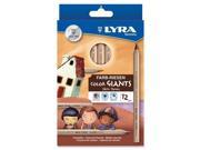Dixon Ticonderoga 3931124 Lyra Color Giants Skin Tone Colored Pencils 6.3 mm Assorted Lead 12 Set