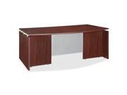 Lorell 68680 Ascent Bowfront Desk Shell 72 Width x 42 Depth x 29.5 Height Laminate Mahogany