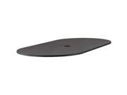 Oval Racetrack Table w Center Grommet 72 x36 BK