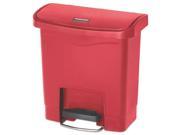 Rubbermaid FG1883563 Slim Jim Resin Step On Container Front Step Style 4 gal Red