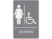 ADA Sign Women Restroom Wheelchair Accessible Symbol Molded Plastic 6 x 9