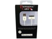 Professional Cable ICABLE White Sync Charge Cable for iPod iPhone iPad