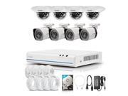 Zmodo 8 Channel 720P HD HDMI PoE Security NVR Kit 4 Bullet Outdoor 4 Dome Indoor Megapixel IP Surveillance Camera System with 1TB Hard Drive