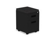 Alera PBBFBL Two Drawer Metal Pedestal Box File w Full Length Pull 14 7 8w x 19 1 8d Black