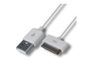 4XEM 4XUSB2APPL10FT White 30 Pin To USB 2.0 Cable For iPhone iPod iPad