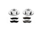 PowerStop K2119 Vented Front Brake Kit Drilled Slotted Cast Iron