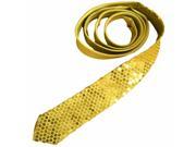 Gold Sequin Satin Thin Neck Tie