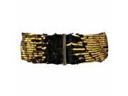 Glitzy Gold Sequin Ruffled Elastic Cinch Belt