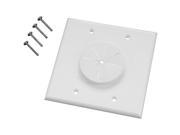 MIDLITE 2GWH GR2 Double Gang Wireport TM Wall Plate with Grommet White