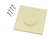 MIDLITE 2GAL GR2 Double Gang Wireport TM Wall Plate with Grommet Almond