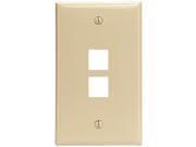 LEVITON 41080 2IP 2 Port QuickPort R Wall Plate Ivory