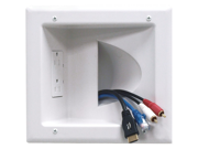 DATACOMM ELECTRONICS 45 0031 WH Recessed Low Voltage Media Plate with Duplex Receptacle