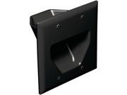 DATACOMM ELECTRONICS 45 0002 BK 2 Gang Recessed Cable Plate Black