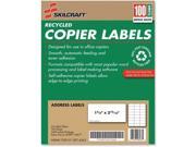 SKILCRAFT 7530012074363 Recycled Copier Label 1.37 Width x 2.81 Length 100 Pack Rectangle 24 Sheet Inkjet Laser Bright White