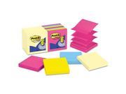 3M R33014YWM Pop Up Note Pad Refills 3 x 3 7 Canary Yellow 7 Asst. Brights 100 Sheet Pads