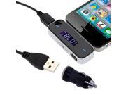 Patazon 3.5mm In car Wireless FM Transmitter Radio Adapter with Car Charger Black