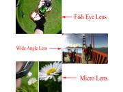 3 in 1 180°Degree Fish Eye Lens Wide Angle Micro Camera Lens for Apple iPhone 5 5G 5S 5C 4S 4 Samsung Galaxy S3 SIII Note 2 II HTC all kinds phone Red
