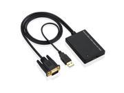 patazon 3 in 1 Gold plated VGA Male Port and USB Port to HDMI Female Port 1080P Resolution for Laptop PC and other device with VGA female port