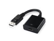 Black DisplayPort to HDMI Adapter MALE to FEMALE for DisplayPort Enabled Desktops and Laptops to Connect to HDMI Displays 1080P with Audio Output