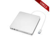 USB3.0 External CD RW DVD RW Burner Writer hard drive for Apple Macbook Macbook Pro Macbook Air or other Laptop Desktops Silvery