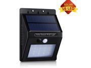 Patazon 16LED Solar Panel Powered Motion Sensor Lamp Outdoor Light Garden Security Light 320lm with Diamond Lampshade