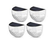 White 4 Pack Waterproof Solar Powered Light with 6 LEDs Light