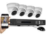 Amcrest 1080P Tribrid HDCVI 4CH 2TB DVR Security Camera System w 4 x 2.1MP Dome Cameras White