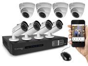 Amcrest 1080P 8CH Tribrid IP HDCVI Video Security System Eight 2.1 MP Weatherproof IP66 Bullet Dome Cameras 65ft IR LED Night Vision 65ft IR LED Night V