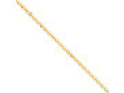 14k Yellow Gold 24in 1.9mm D/C Ball Necklace Chain. Metal Wt- 7.69g